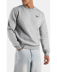 Reebok - Id Small Logo Fleece Crewneck Sweatshirt - Lyst