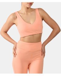 Reebok - Lux Peached V-Neck Sports Bra - Lyst
