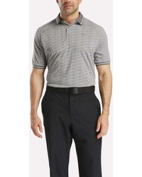 Reebok - Short Sleeve Tonal Vector Jacquard Polo Shirt With Tipped Rib Trim - Lyst