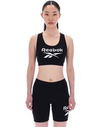 Reebok - Id Logo Cotton Sports Bra Top - Lyst