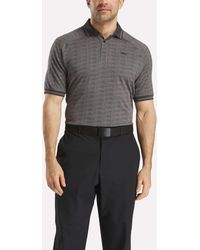 Reebok - Short Sleeve Tonal Vector Jacquard Polo Shirt With Tipped Rib Trim - Lyst