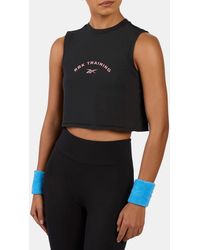 Reebok - Lux Cropped Graphic Tank - Lyst