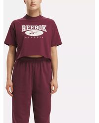 Reebok - Classics Archive Essentials Big Logo Crop T-shirt - Lyst