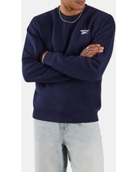Reebok - Id Small Logo Fleece Crewneck Sweatshirt - Lyst