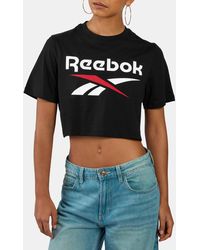 Reebok - Sadie 2 Colour Logo Cropped T-Shirt - Lyst