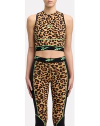 Reebok - Sport Street Animal-Print Crop Sports Bra Top - Lyst
