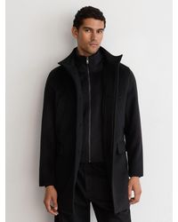 Reiss - Wool-Blend Gilet-Insert Single-Breasted Coat - Lyst