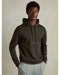 Reiss - Forest Interlock Jersey Hoodie - Lyst