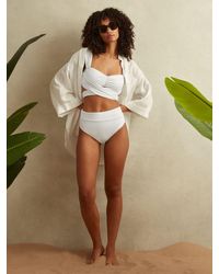 Reiss - Cristina - White High Rise Bikini Bottoms, Us 2 - Lyst
