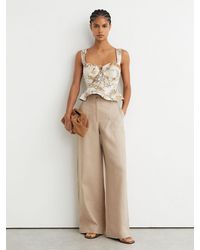 Reiss - Cotton Safari Print Bustier Top - Lyst