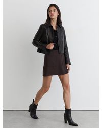 Reiss - Leather Chisel-Toe Block-Heel Ankle Boots - Lyst