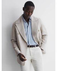 Reiss - Wool Blend Double Breasted Coat - Lyst