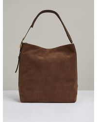 Reiss - Shiba - Rust Suede Leather Braided-strap Tote Bag, One - Lyst