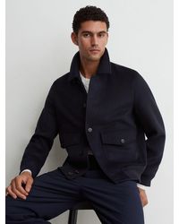 Reiss - Wool-Blend Flap-Pocket Bomber Jacket - Lyst
