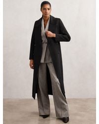 Reiss - Petite Faux-Fur Collar Blindseam Coat Wool-Blend - Lyst