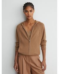 Reiss - Wool-Blend Zip-Through Hoodie With Cashmere - Lyst