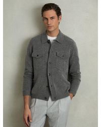 Reiss - Wool Button Through Knitted Jacket - Lyst