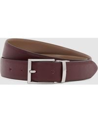 Reiss - Reversible Leather Belt - Lyst