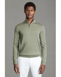 Reiss - 2 - Kale/dove Blue Blackhall Pack Two Pack Of Merino Wool Zip-neck Jumpers - Lyst