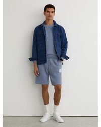 Reiss - Monogram-Embroidered Relaxed Knit Shorts - Lyst