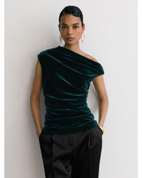 Reiss - Velvet Off-Shoulder Top - Lyst