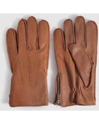 Reiss - Iowa - Tan Leather Gloves - Lyst