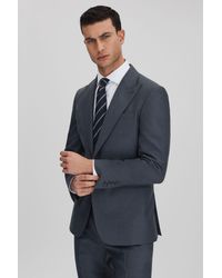 Reiss - Humble - Airforce Blue Slim Fit Single Breasted Wool Blazer - Lyst