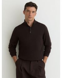 Reiss - Wool Half-Button Funnel Jumper - Lyst