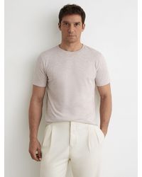 Reiss - Bless - Wheat Melange Marl Crew Neck T-shirt, S - Lyst