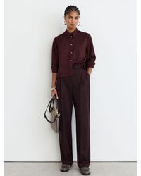 Reiss - Cotton Cropped Long-Sleeve Shirt - Lyst