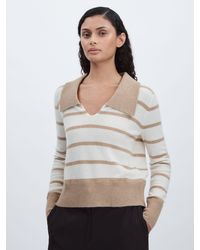 Madeleine Thompson - Cashmere Open Collar Striped Jumper - Lyst