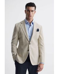 Reiss - Attire - Oatmeal Slim Fit Textured Wool Blend Blazer, 44 - Lyst
