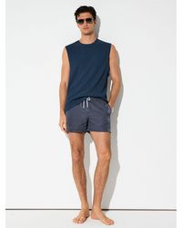 Reiss - Breeze - Steel Blue Piped Drawstring Swim Shorts, L - Lyst