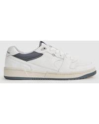Reiss - Astor Lace-up Trainers - White Leather Colourblock - Lyst