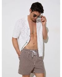Reiss - Seersucker Stripe Swim Shorts - Lyst