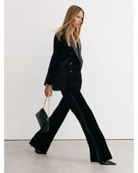 Reiss - Velvet Flared Tuxedo Trousers - Lyst