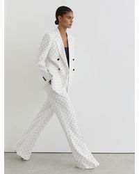 Reiss - Polka-Dot Wide-Leg Suit Trousers - Lyst