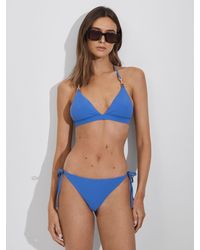 Reiss - Riah - Blue Side Tie Bikini Bottoms - Lyst