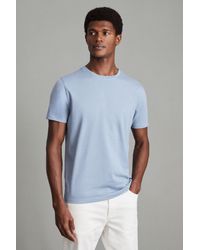Reiss - Marl - Delph Blue Melange Bless Cotton Crew Neck T-shirt - Lyst
