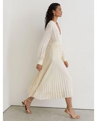 Reiss - Stud-Detail Pleated Midi Dress - Lyst