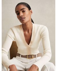Reiss - Craft-Stitch Rib-Knit Top - Lyst