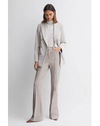 Reiss - Dylan - Neutral Flared High Rise Trousers - Lyst