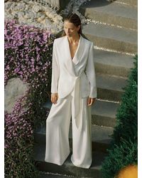 Reiss - Petite Tie-Front Wrap Suit Jacket - Lyst
