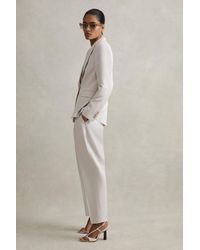 Reiss - Farrah - Light Grey Blend Tapered Suit Trousers, Us 6 - Lyst