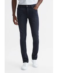 PAIGE - Lennox - Trip High Stretch Slim Fit Jeans, Navy - Lyst