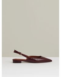 Reiss - Leather Slingback Ballerina Pumps - Lyst