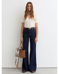 Reiss - Scallop-Trim Rib-Knit Top - Lyst