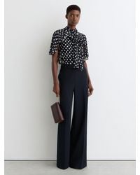 Reiss - Polka-Dot Tie-Neck Blouse - Lyst