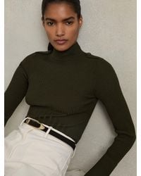 Reiss - Rib-Knit High-Neck Top - Lyst