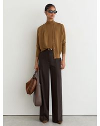 Reiss - Simi - Camel Merino Wool V-neck Cardigan, L (us 12-14) - Lyst